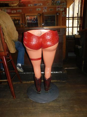 [Picture of unique barstool in saloon]
